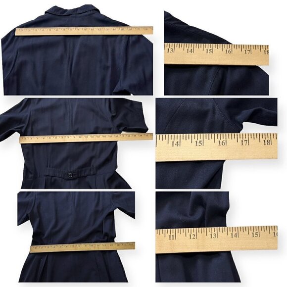 Vintage AT/Atsuro Tayama Blue A line Short Sleeve Midi Dress, From 90s, One Size - Picture 14 of 15